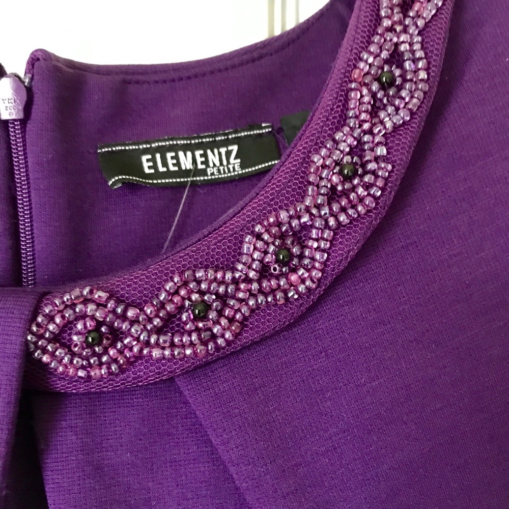 Dress Purple with Beaded Neckline. Pet Med NWT